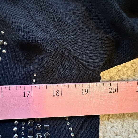 Vocal Cardigan Women's M Black‎ Embroidered Lace Embellished Open Front New - Picture 9 of 9